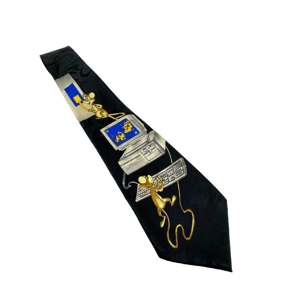 Renaissance Desktop Computer Mouse Cheese Tech Techy Geek Necktie Neck Tie 58"